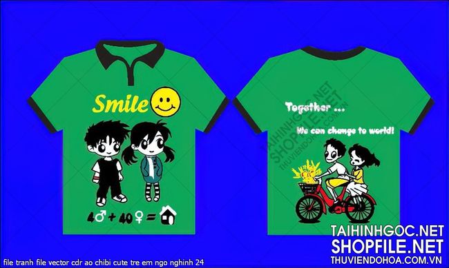 file tranh file vector cdr ao chibi cute tre em ngo nghinh 24