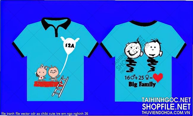 file tranh file vector cdr ao chibi cute tre em ngo nghinh 26