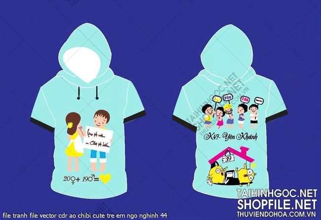 file tranh file vector cdr ao chibi cute tre em ngo nghinh 44