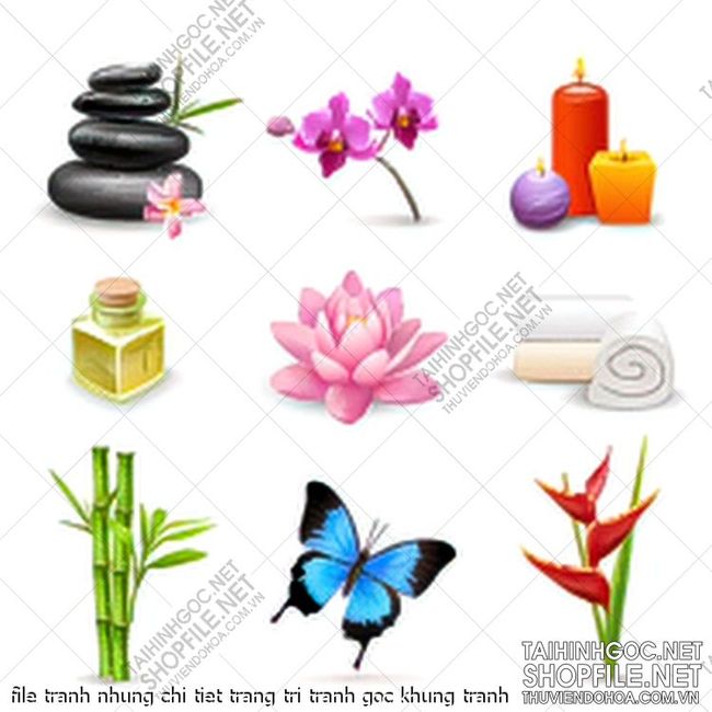file tranh nhung chi tiet trang tri tranh goc khung tranh 
