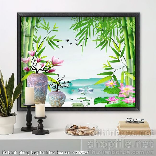 file tranh phong thuy binh hoa hoa sen 07052023