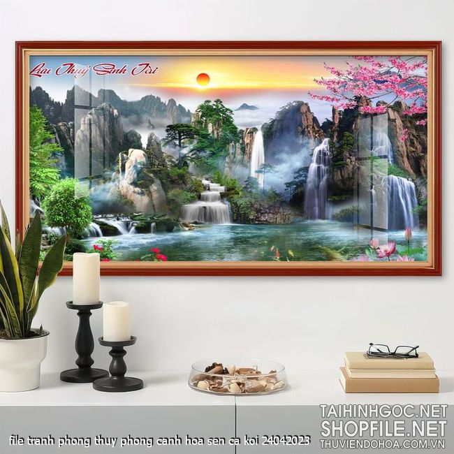 file tranh phong thuy phong canh hoa sen ca koi 24042023