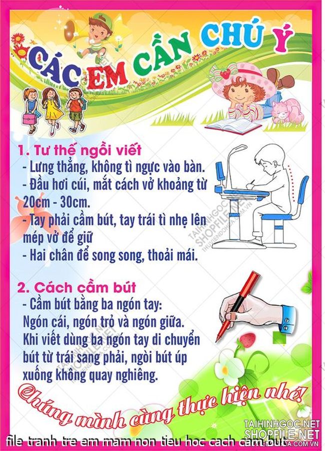 file tranh tre em mam non tieu hoc cach cam but
