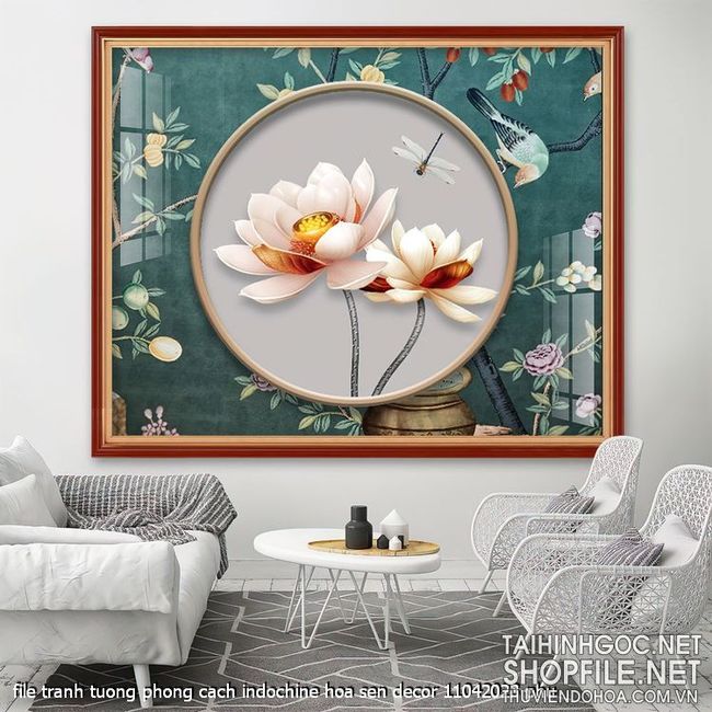 file tranh tuong phong cach indochine hoa sen decor 11042023 phu