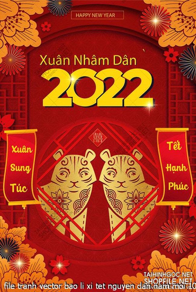 file tranh vector bao li xi tet nguyen dan nam moi 10