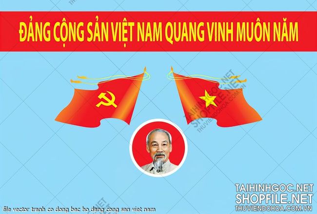 file vector tranh co dong bac ho dang cong san viet nam