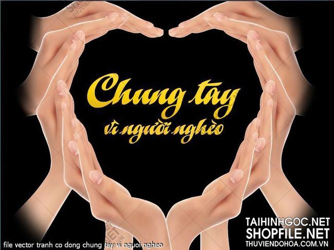 file vector tranh co dong chung tay vi nguoi ngheo 