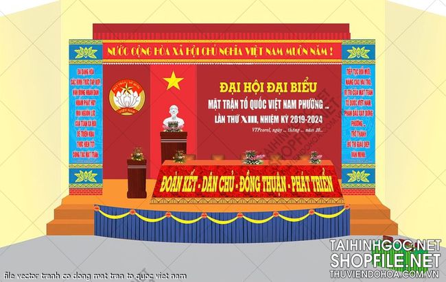 file vector tranh co dong mat tran to quoc viet nam