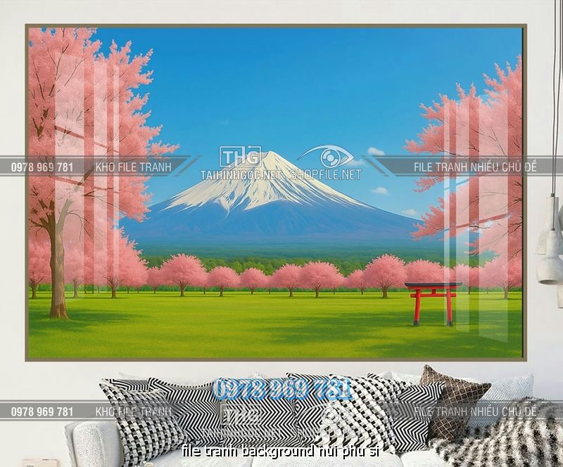 file tranh background nui phu si