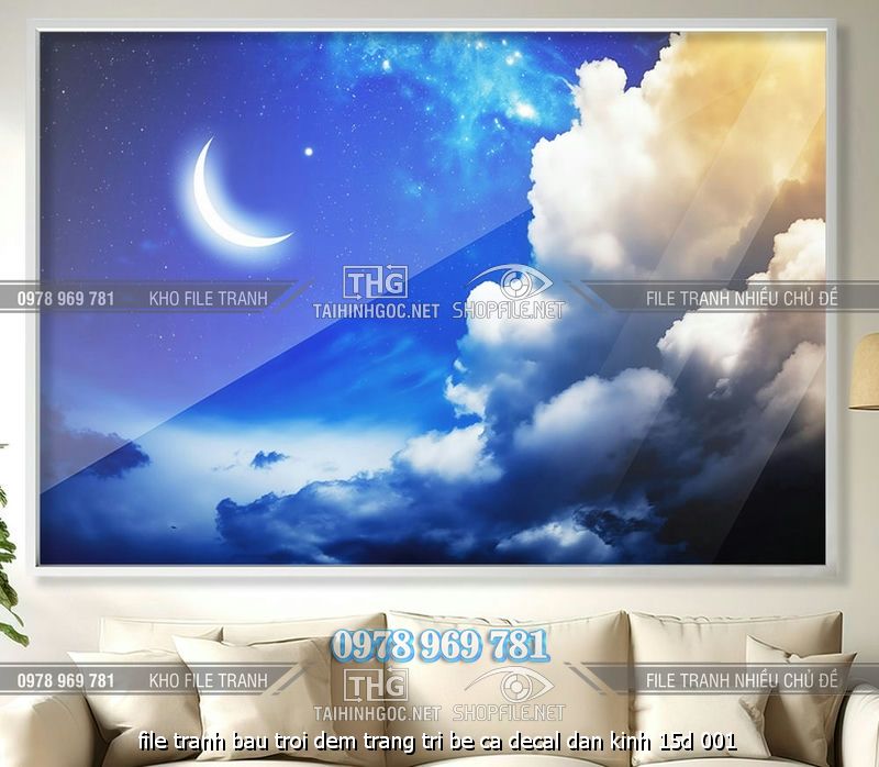 file tranh bau troi dem trang tri be ca decal dan kinh 15d 001