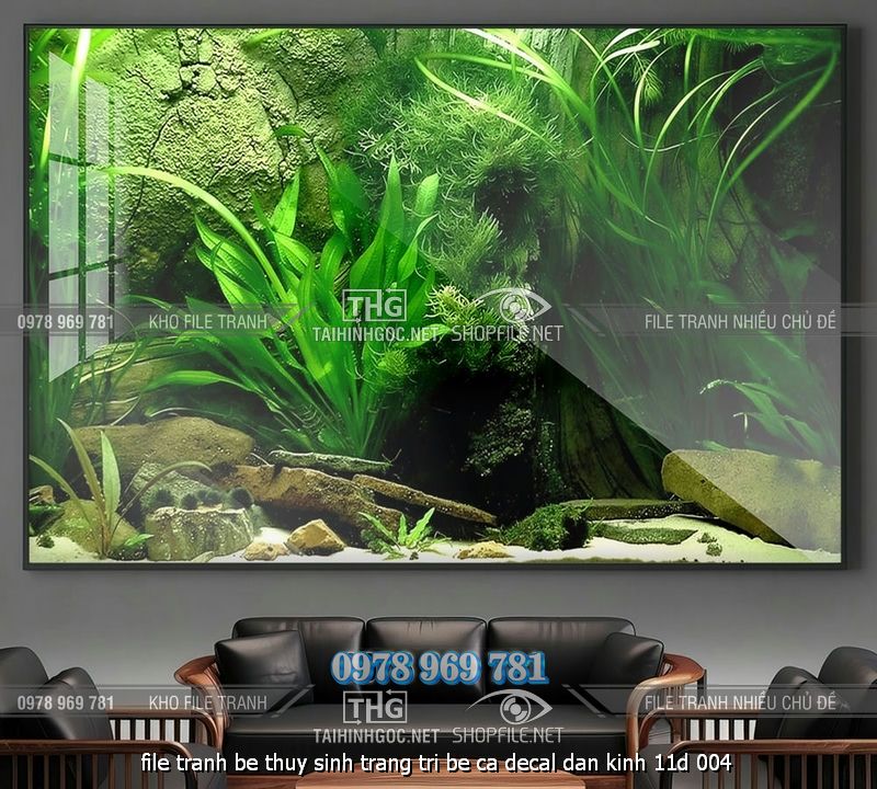 file tranh be thuy sinh trang tri be ca decal dan kinh 11d 004