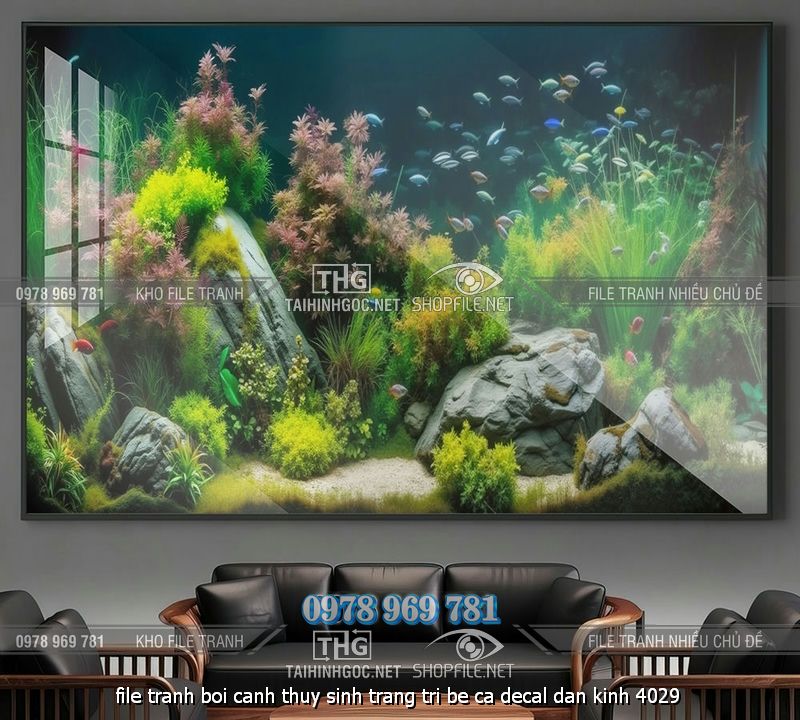 file tranh boi canh thuy sinh trang tri be ca decal dan kinh 4029