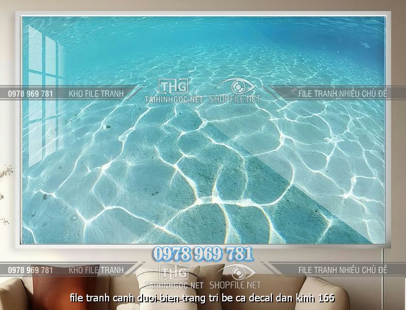 file tranh canh duoi bien trang tri be ca decal dan kinh 166