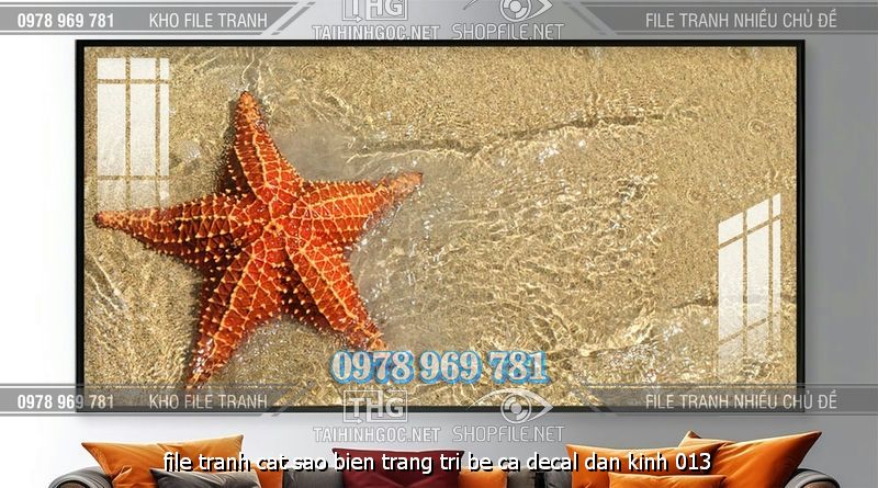 file tranh cat sao bien trang tri be ca decal dan kinh 013