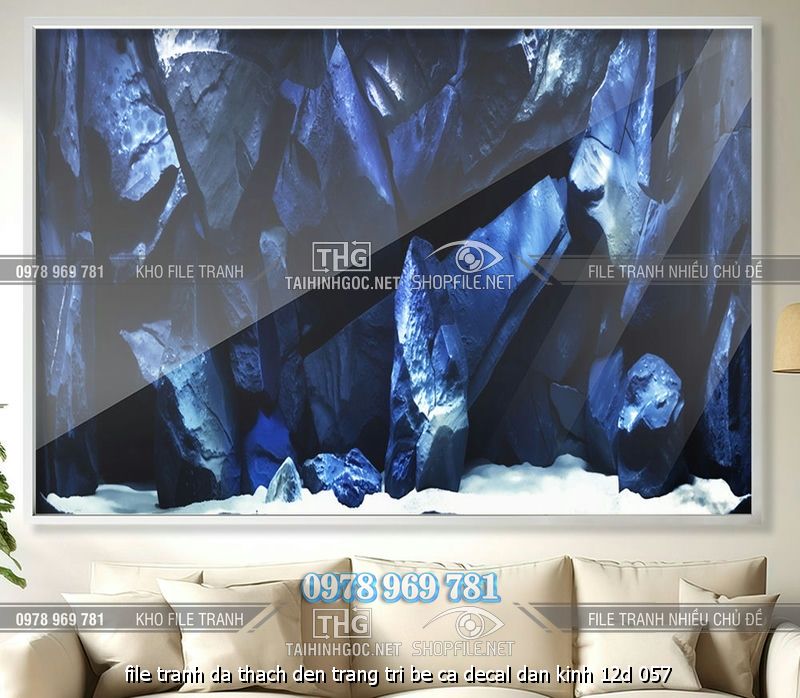 file tranh da thach den trang tri be ca decal dan kinh 12d 057