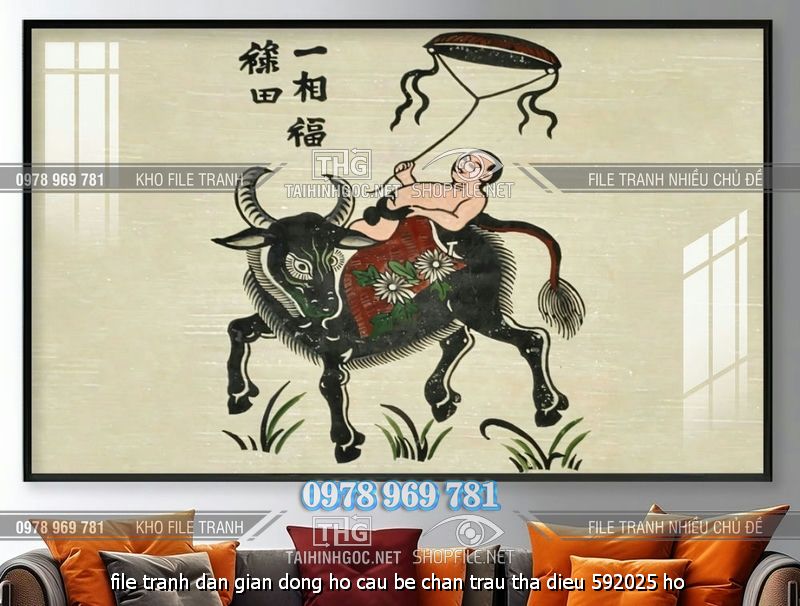 file tranh dan gian dong ho cau be chan trau tha dieu 592025 ho