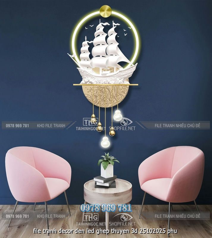 file tranh decor den led ghep thuyen 3d 25102025 phu