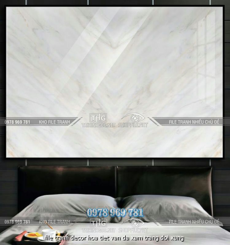 file tranh decor hoa tiet van da xam trang doi xung