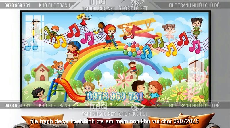 file tranh decor hoat hinh tre em mam non khu vui choi 09072025