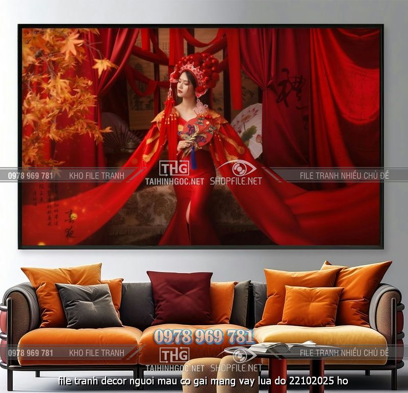 file tranh decor nguoi mau co gai mang vay lua do 22102025 ho