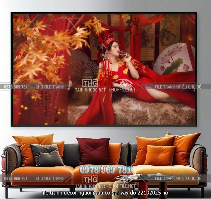 file tranh decor nguoi mau co gai vay do 22102025 ho