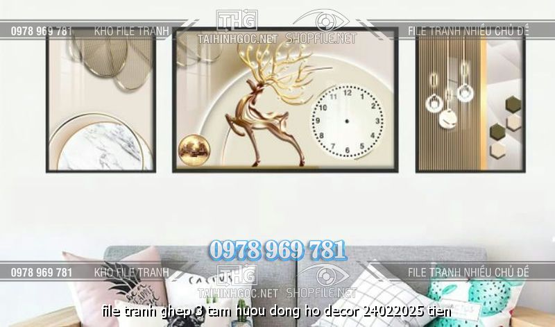 file tranh ghep 3 tam huou dong ho decor 24022025 tien