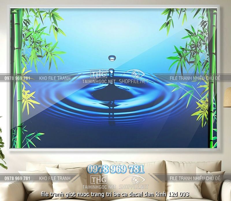 file tranh giot nuoc trang tri be ca decal dan kinh 12d 093