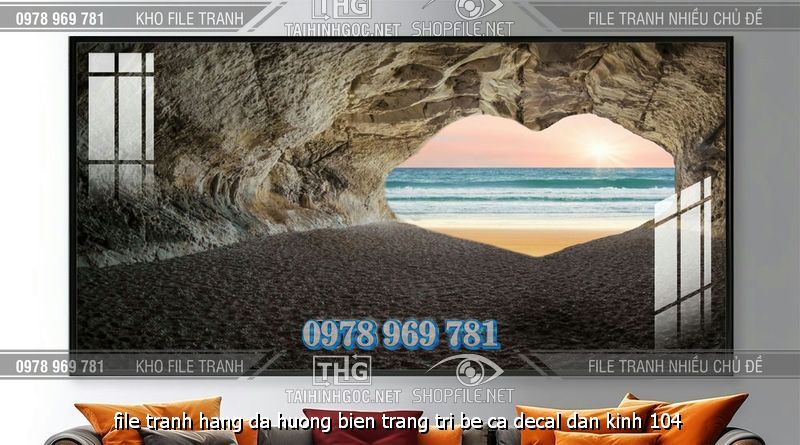 file tranh hang da huong bien trang tri be ca decal dan kinh 104