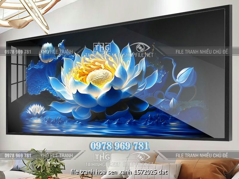 file tranh hoa sen xanh 1572025 dat