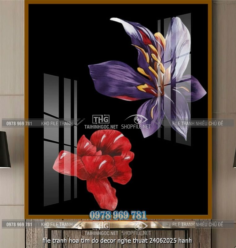 file tranh hoa tim do decor nghe thuat 24062025 hanh