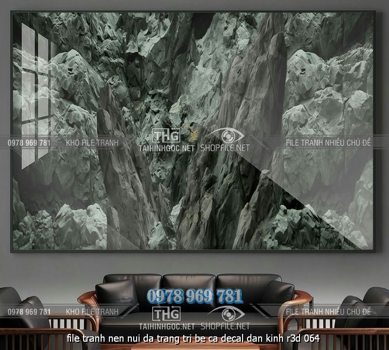 file tranh nen nui da trang tri be ca decal dan kinh r3d 064