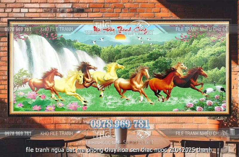 file tranh ngua bat ma phong thuy hoa sen thac nuoc 21042025 thanh