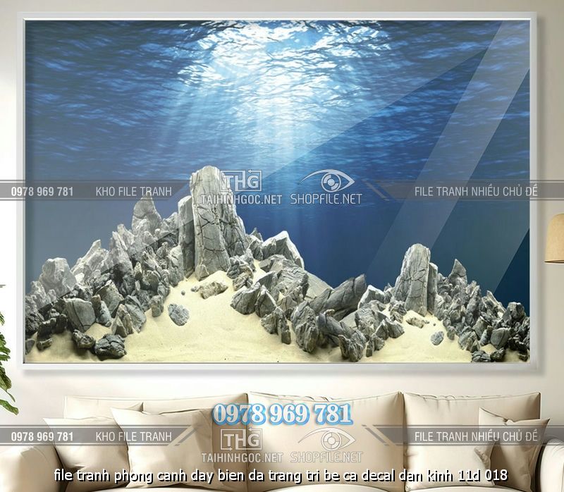 file tranh phong canh day bien da trang tri be ca decal dan kinh 11d 018