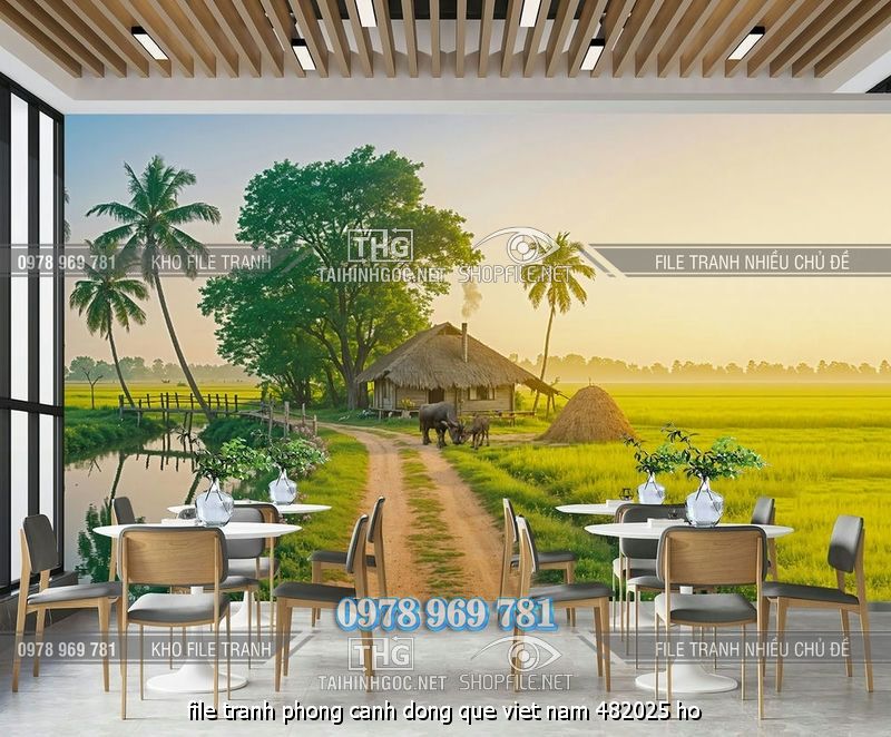 file tranh phong canh dong que viet nam 482025 ho