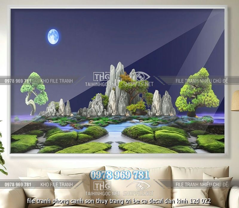 file tranh phong canh son thuy trang tri be ca decal dan kinh 12d 022