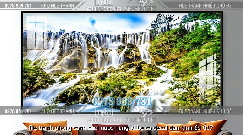 file tranh phong canh suoi nuoc hung vi be ca decal dan kinh 6d 017