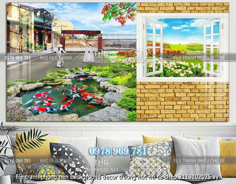 file tranh phong nen background decor truong hoc ho ca chep 2118102025 vy