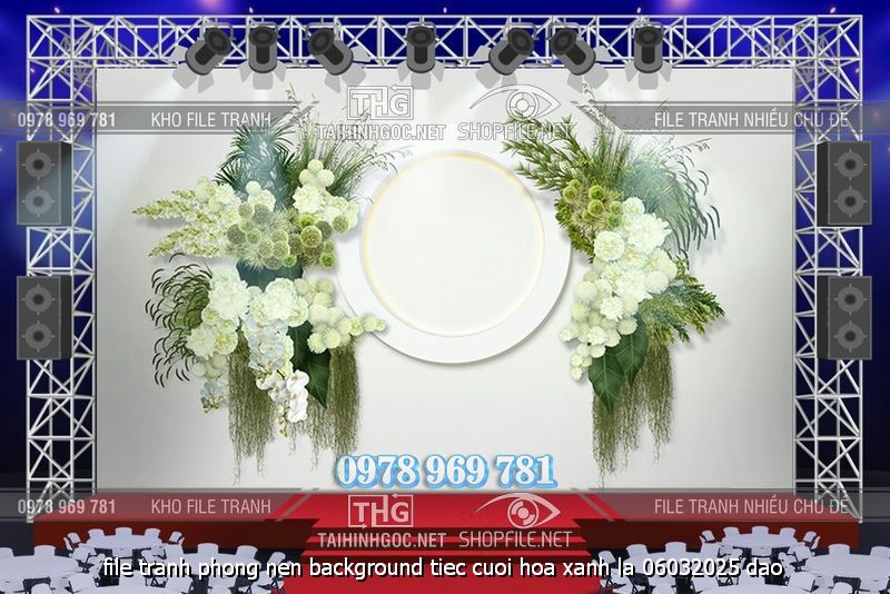 file tranh phong nen background tiec cuoi hoa xanh la 06032025 dao