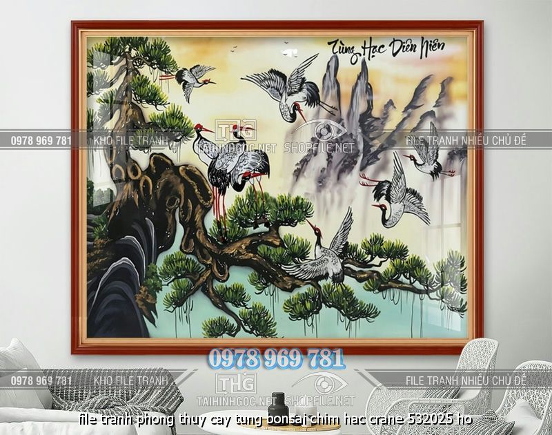 file tranh phong thuy cay tung bonsai chim hac crane 532025 ho