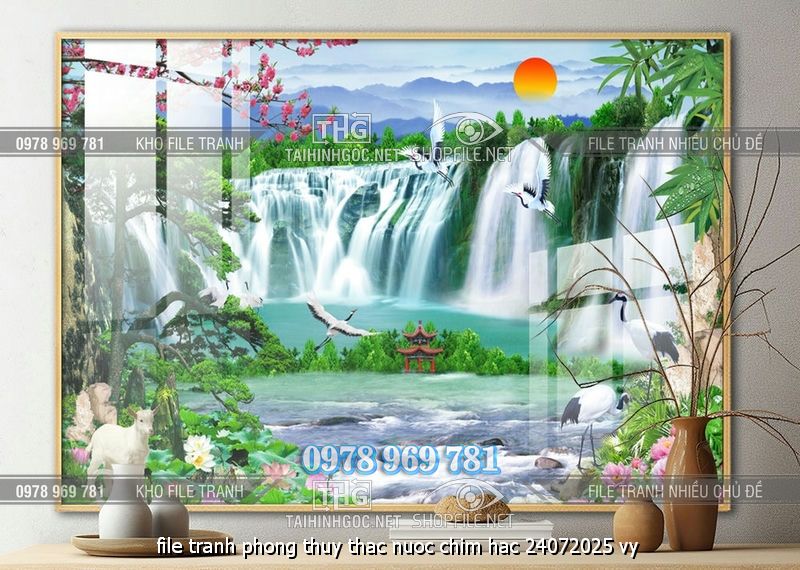 file tranh phong thuy thac nuoc chim hac 24072025 vy