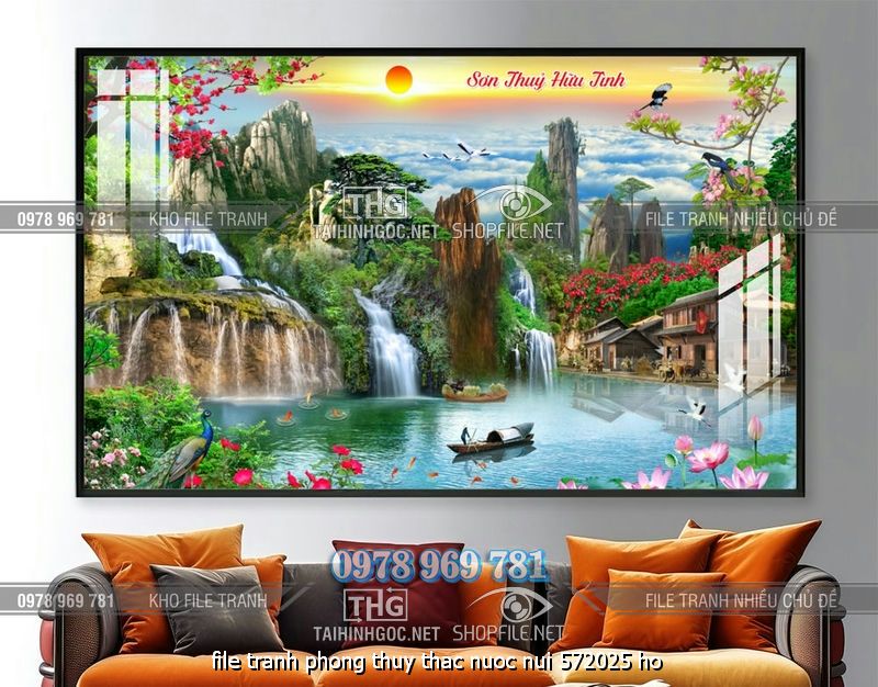 file tranh phong thuy thac nuoc nui 572025 ho