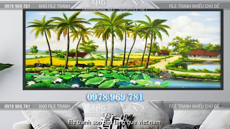 file tranh son dau lang que viet nam