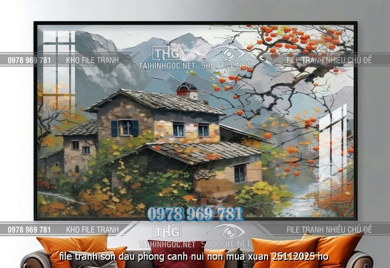 file tranh son dau phong canh nui non mua xuan 25112025 ho
