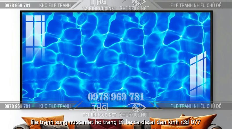 file tranh song nuoc mat ho trang tri be ca decal dan kinh r3d 077