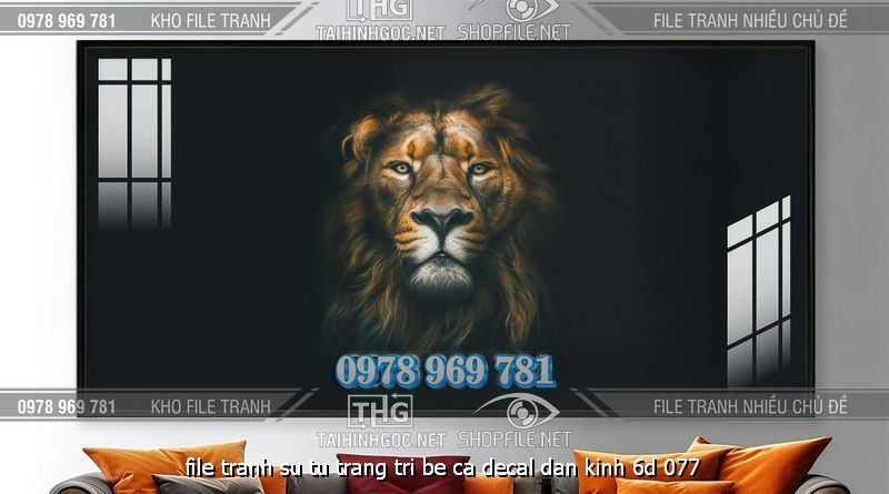file tranh su tu trang tri be ca decal dan kinh 6d 077