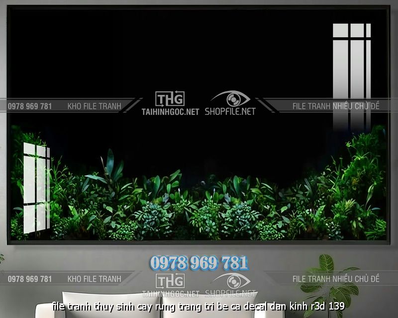 file tranh thuy sinh cay rung trang tri be ca decal dan kinh r3d 139