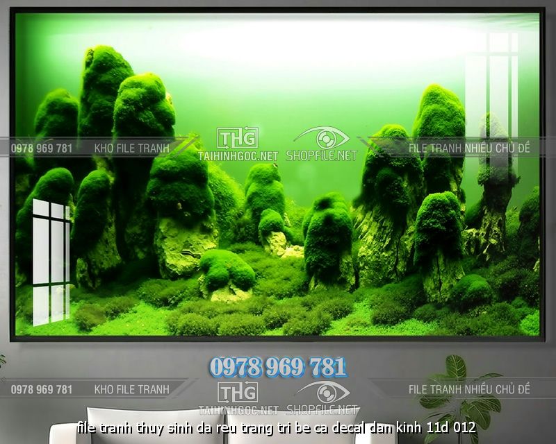 file tranh thuy sinh da reu trang tri be ca decal dan kinh 11d 012