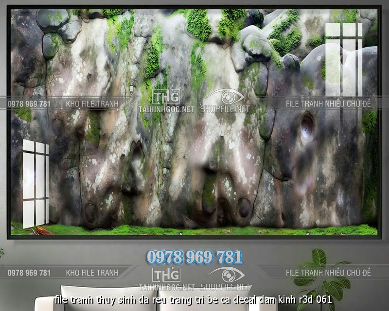 file tranh thuy sinh da reu trang tri be ca decal dan kinh r3d 061