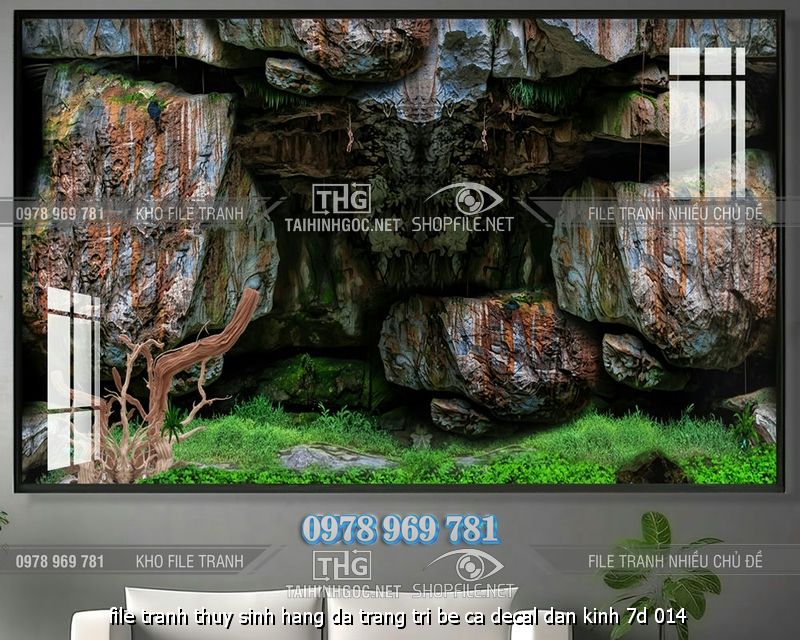 file tranh thuy sinh hang da trang tri be ca decal dan kinh 7d 014