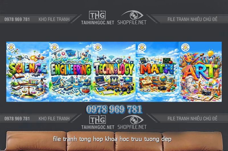 file tranh tong hop khoa hoc truu tuong dep